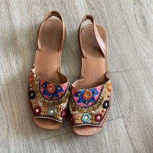 Vis-a-Vie beaded leather Sandals
